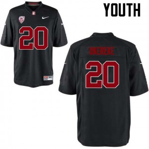 Youth Bobby Okereke Black Stanford College Football #20 Jersey 203442-784