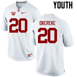 Youth Bobby Okereke White Stanford University College Football #20 Jersey 264864-241