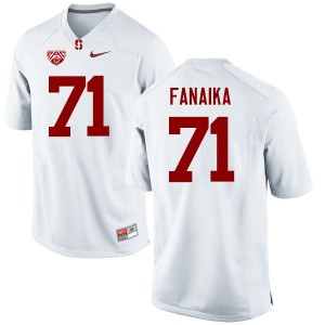 Men Brandon Fanaika White Stanford College Football #71 Jersey 443716-413