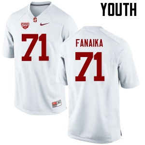 Youth Brandon Fanaika White Stanford University College Football #71 Jersey 355316-283