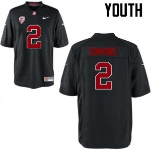Youth Brandon Simmons Black Stanford University College Football #2 Jersey 591480-479
