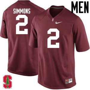 Men Brandon Simmons Cardinal Cardinal College Football #2 Jersey 715155-657
