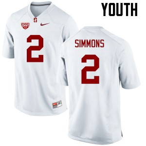 Youth Brandon Simmons White Cardinal College Football #2 Jersey 615059-296