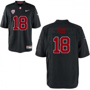 Men Brent Peus Black Stanford University College Football #18 Jersey 413626-121