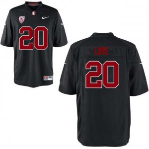 Men Bryce Love Black Stanford Cardinal College Football #20 Jersey 265675-800