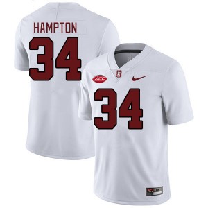 Men Caleb Hampton White Stanford 2024 ACC Conference College Football #34 Jersey 384910-477