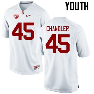 Youth Calvin Chandler White Stanford Cardinal College Football #45 Jersey 973009-260