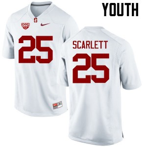 Youth Cameron Scarlett White Stanford Cardinal College Football #25 Jersey 524074-565