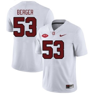 Men Carson Berger White Stanford University 2024 ACC Conference College Football #53 Jersey 999081-681