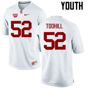 Youth Casey Toohill White Stanford University College Football #52 Jersey 546617-130