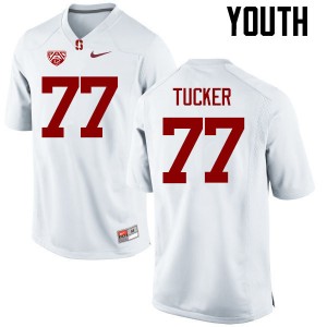 Youth Casey Tucker White Stanford University College Football #77 Jersey 914018-793
