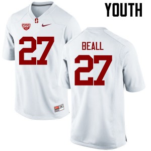 Youth Charlie Beall White Stanford Cardinal College Football #27 Jersey 545033-402
