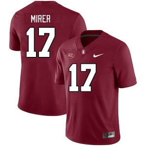 Men Charlie Mirer Cardinal Stanford Cardinal 2024 ACC Conference College Football #17 Jersey 313261-214