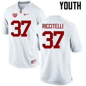 Youth Collin Riccitelli White Stanford Cardinal College Football #37 Jersey 316922-860