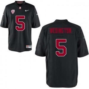 Men Connor Wedington Black Stanford Cardinal College Football #5 Jersey 572462-622