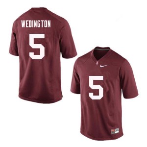 Men Connor Wedington Red Stanford Cardinal College Football #5 Jersey 560994-617