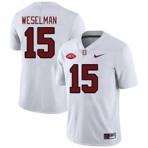 Men Connor Weselman White Stanford 2024 ACC Conference College Football #15 Jersey 269233-379