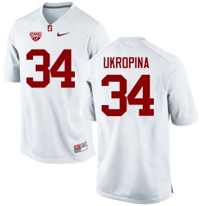 Men Conrad Ukropina White Cardinal College Football #34 Jersey 144707-388