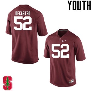 Youth David DeCastro Cardinal Stanford College Football #52 Jersey 440162-974
