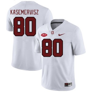 Men David Kasemervisz White Stanford 2024 ACC Conference College Football #80 Jersey 932930-799