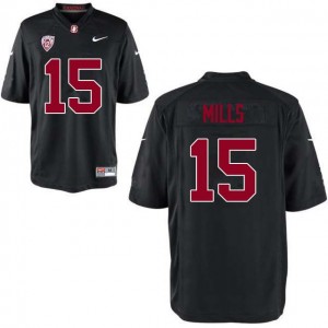 Men David Mills Black Stanford Cardinal College Football #15 Jersey 125854-978
