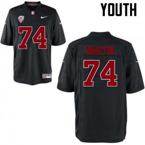 Youth Devery Hamilton Black Stanford University College Football #74 Jersey 760476-862