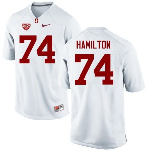 Men Devery Hamilton White Stanford College Football #74 Jersey 665663-785