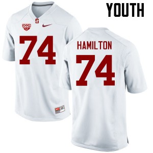Youth Devery Hamilton White Stanford University College Football #74 Jersey 574151-743