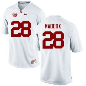 Men Dorian Maddox White Stanford College Football #28 Jersey 432561-815