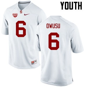 Youth Francis Owusu White Stanford Cardinal College Football #6 Jersey 374153-988