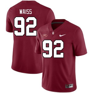 Men Griffin Waiss Cardinal Stanford Cardinal 2024 ACC Conference College Football #92 Jersey 756427-859