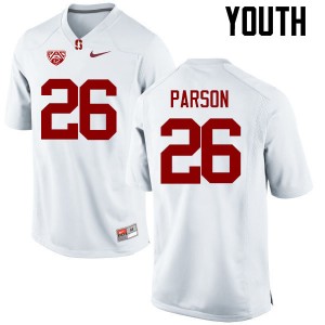 Youth J.J. Parson White Stanford College Football #26 Jersey 679265-814