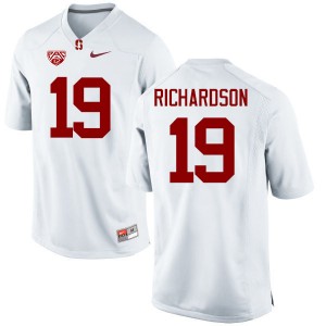 Men Jack Richardson White Stanford Cardinal College Football #19 Jersey 856458-411