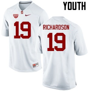 Youth Jack Richardson White Stanford College Football #19 Jersey 248436-152