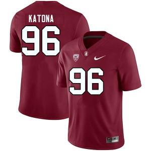 Men Jacob Katona Cardinal Cardinal College Football #96 Jersey 845728-658