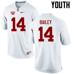 Youth Jake Bailey White Cardinal College Football #14 Jersey 341546-607