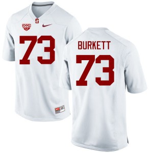 Men Jesse Burkett White Stanford College Football #73 Jersey 515538-184