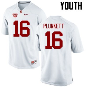 Youth Jim Plunkett White Stanford Cardinal College Football #16 Jersey 668236-612