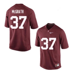 Men Joe McGrath Red Stanford University College Football #37 Jersey 557225-178