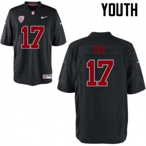 Youth Jordan Fox Black Stanford University College Football #17 Jersey 598126-446