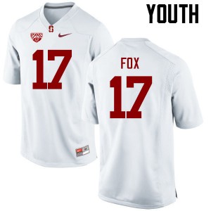 Youth Jordan Fox White Stanford College Football #17 Jersey 442768-734