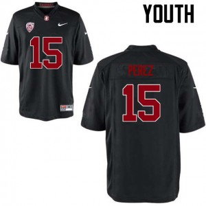Youth Jordan Perez Black Cardinal College Football #15 Jersey 475415-176