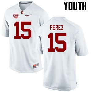 Youth Jordan Perez White Stanford University College Football #15 Jersey 432998-300
