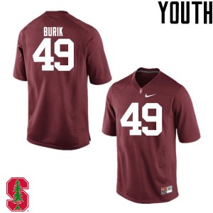 Youth Lewis Burik Cardinal Stanford College Football #49 Jersey 907967-251