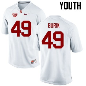 Youth Lewis Burik White Stanford College Football #49 Jersey 180177-275