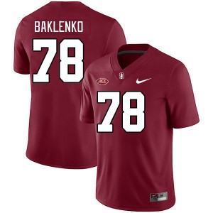 Men Luke Baklenko Cardinal Stanford University 2024 ACC Conference College Football #78 Jersey 851425-969