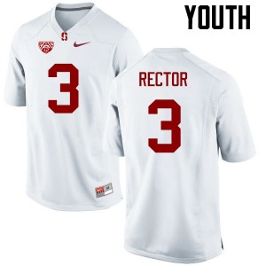 Youth Michael Rector White Stanford College Football #3 Jersey 929876-791