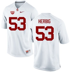 Men Nate Herbig White Stanford University College Football #53 Jersey 455405-556
