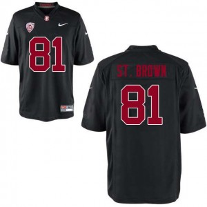 Men Osiris St. Brown Black Stanford University College Football #81 Jersey 296418-754