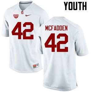 Youth Pat McFadden White Stanford Cardinal College Football #42 Jersey 216321-886